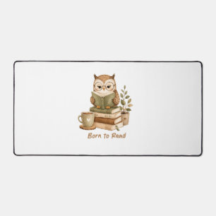 Tapis de bureau amateur de livres de chouette mign