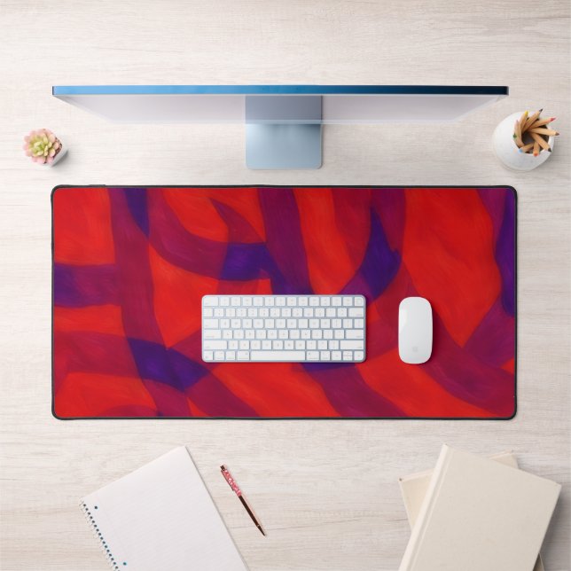 Tapis de bureau Art bleu et rouge (Bureau 1)