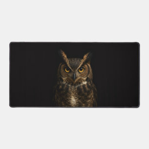 Tapis de bureau avec chouette à l'œil doré
