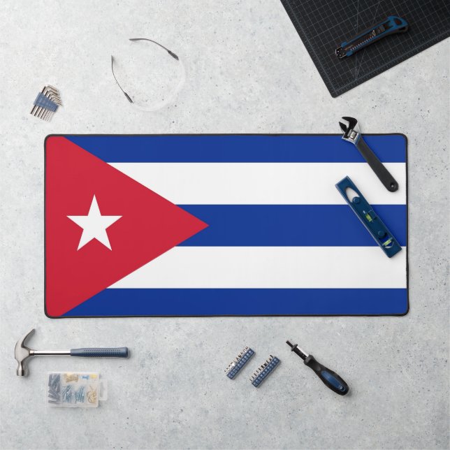 Tapis de bureau avec drapeau de Cuba (Poste de travail)