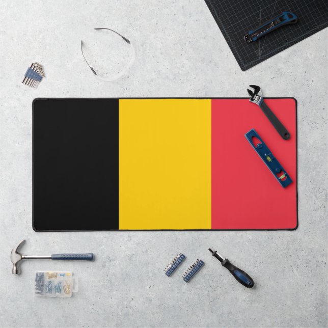 Tapis de bureau avec drapeau de la Belgique (Poste de travail)
