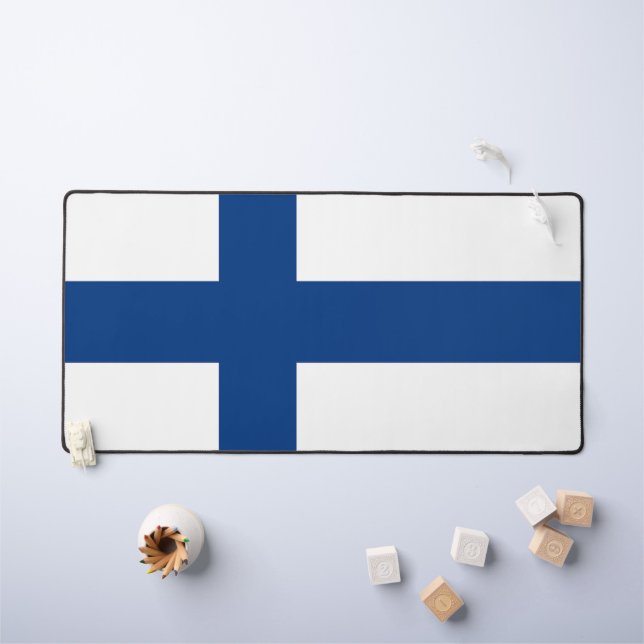 Tapis de bureau avec drapeau de la Finlande (Tableau pour enfants)