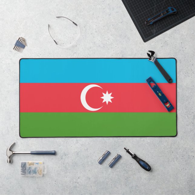 Tapis de bureau avec drapeau de l'Azerbaïdjan (Poste de travail)