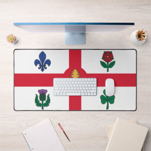 Tapis de bureau avec drapeau de Montréal, Canada
