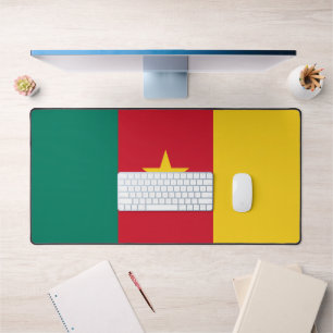Tapis de bureau avec drapeau du Cameroun