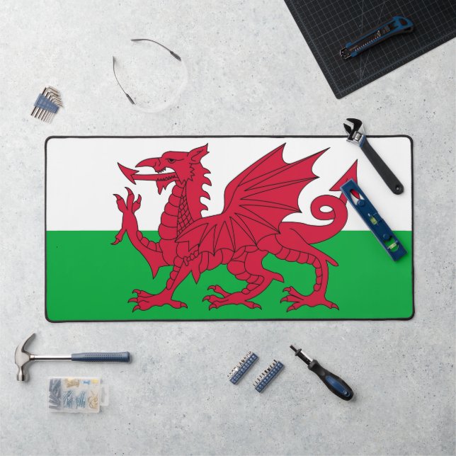 Tapis de bureau avec drapeau du Pays de Galles, Ro (Poste de travail)