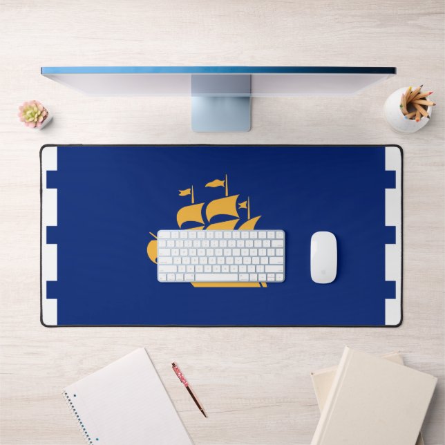 Tapis de bureau avec drapeau du Québec, Canada (Bureau 1)
