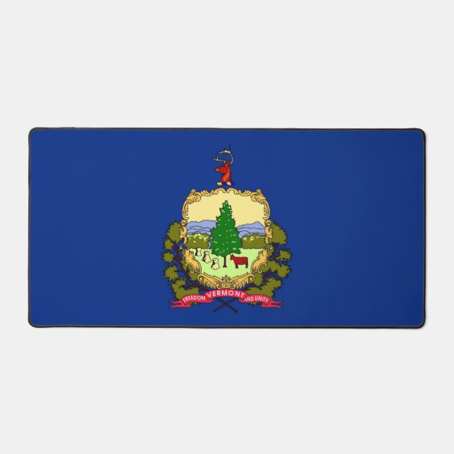 Tapis de bureau avec drapeau du Vermont, États-Uni (Recto)