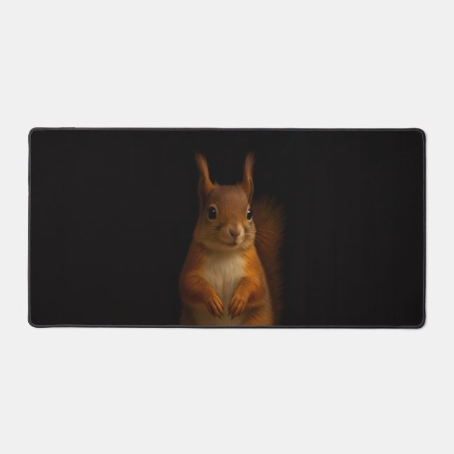 Tapis de bureau avec écureuil rouge tropical (Recto)