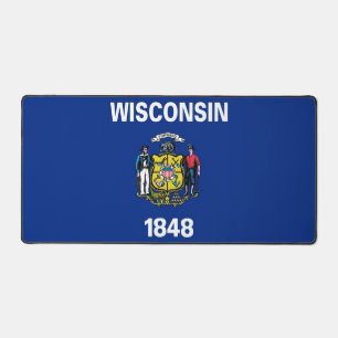Tapis de bureau avec le drapeau de l'État du Wisco