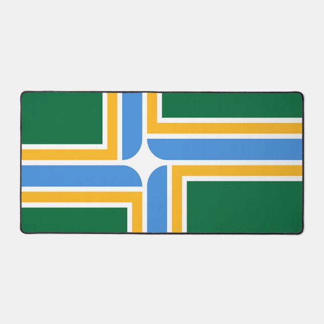 Tapis de bureau avec le drapeau de Portland, États (Recto)