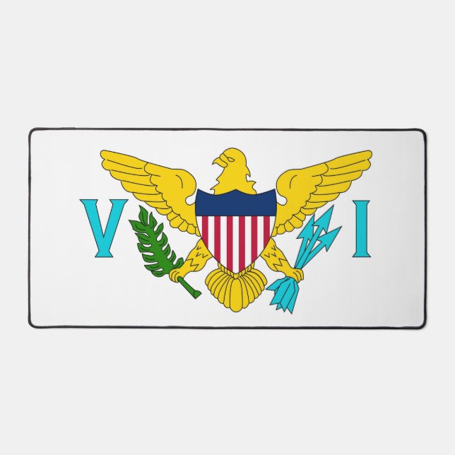 Tapis de bureau avec le drapeau des îles Vierges,  (Recto)