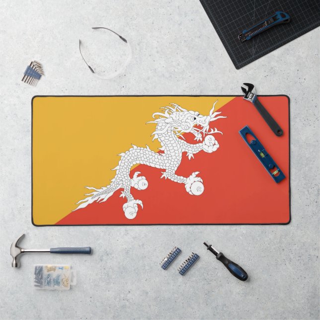 Tapis de bureau avec le drapeau du Bhoutan  (Poste de travail)