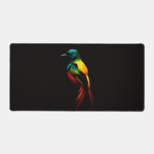 Tapis de bureau avec oiseau arc-en-ciel tropical