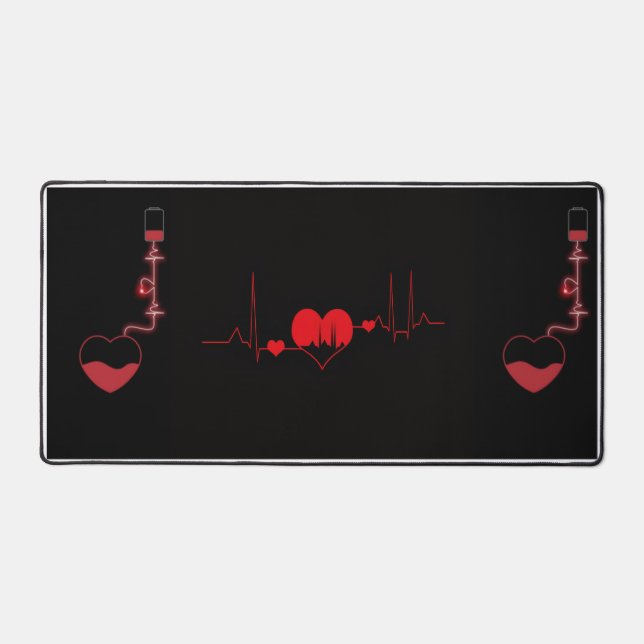 Tapis de bureau avec rythme cardiaque et don de sa (Recto)