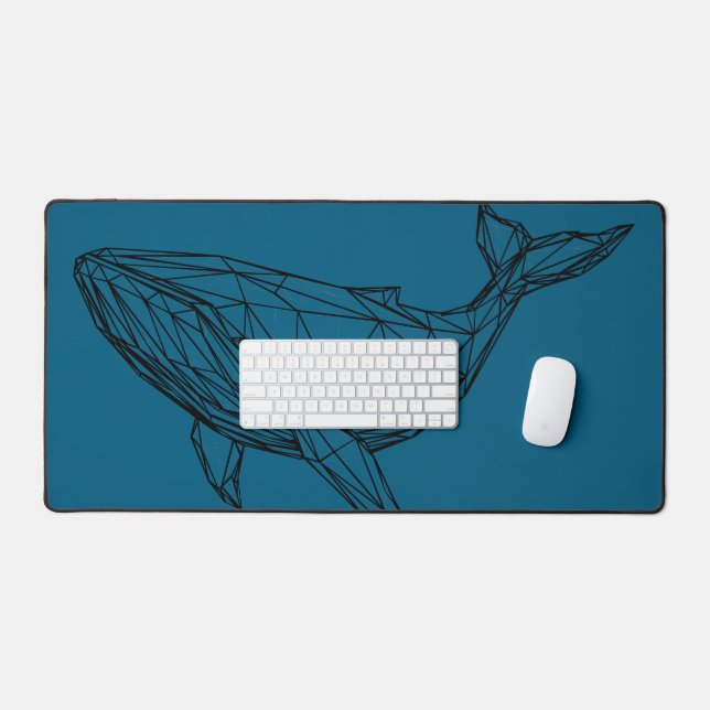 Tapis de bureau baleine géométrique minimaliste (Clavier et souris)