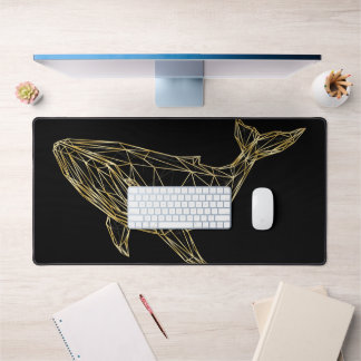 Tapis de bureau baleine géométrique or luxe