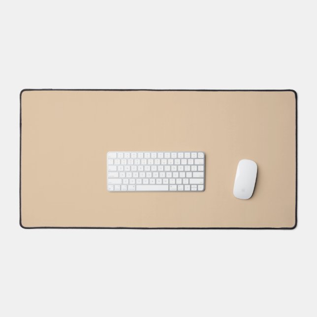 Tapis de bureau beige souple personnalisé - Élégan (Clavier et souris)