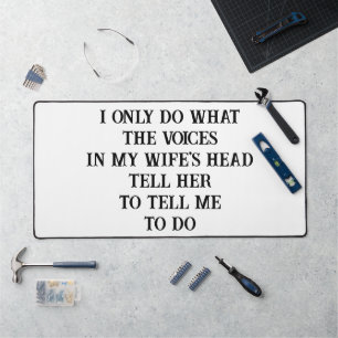 Tapis de bureau blague du mari de la femme