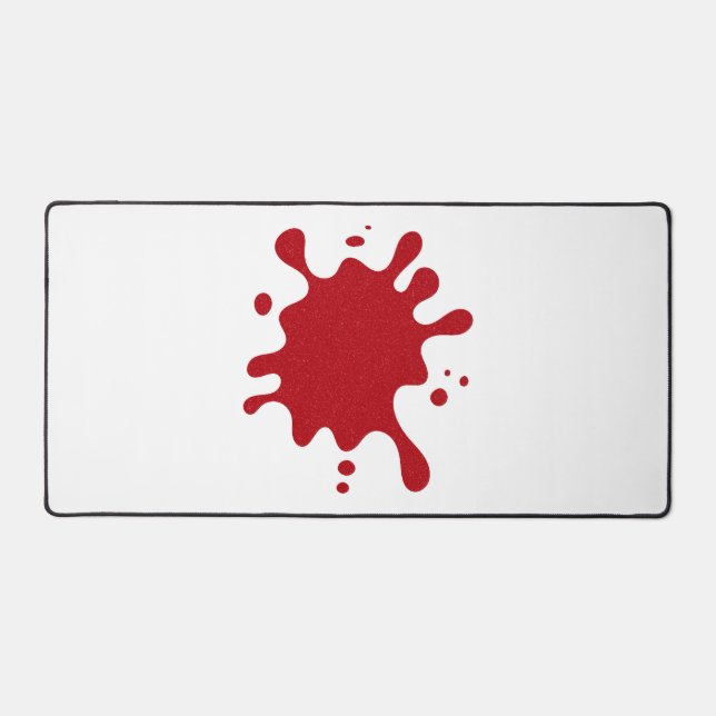 Tapis de bureau blanc avec éclaboussure d'encre ro (Recto)