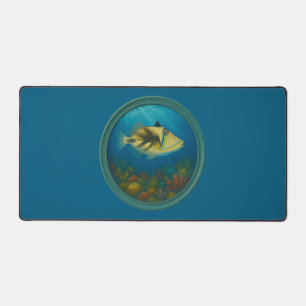 Tapis de bureau bleu océan Poisson-clown de Picass
