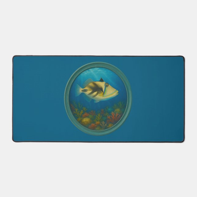 Tapis de bureau bleu océan Poisson-clown de Picass (Recto)