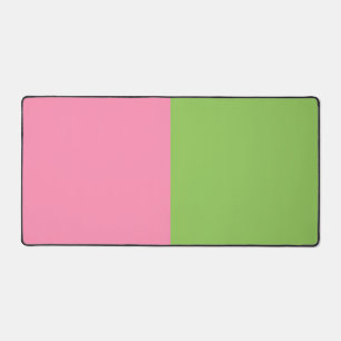 Tapis de bureau bloc de couleur rose et vert