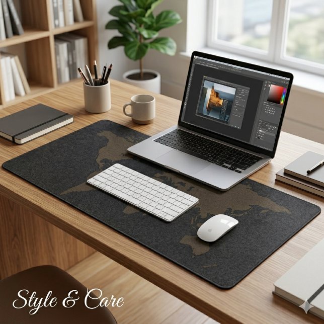 Tapis de bureau cartographique élégant pour bureau (Elegant Cartographic Desk Mat for Desks)