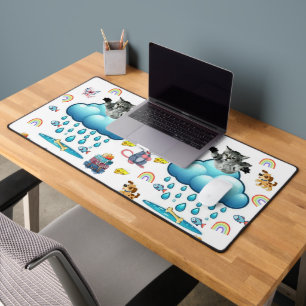 Tapis de bureau Chien Chat Souris Poisson Fromage