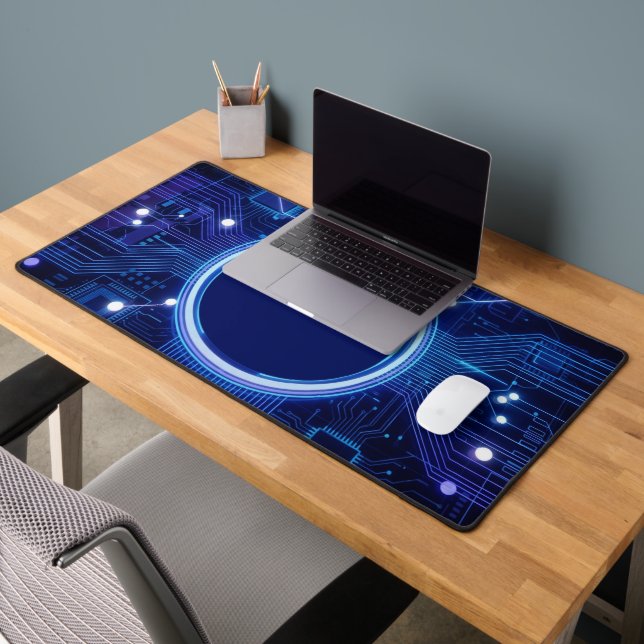 Tapis de bureau Circuit imprimé Bleu électrique po (Bureau 2)