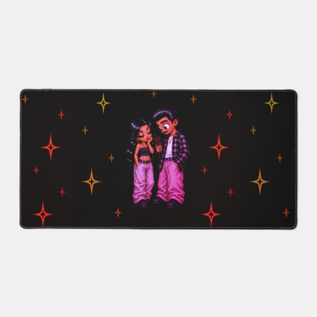 Tapis de bureau couple d'amour chicano mignon Chic (Recto)