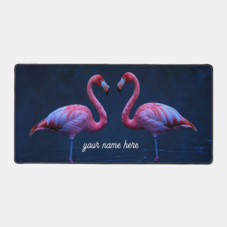 Tapis de bureau couple flamant rose personnalisé