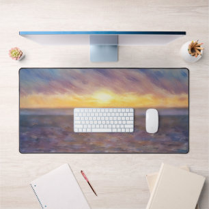 Tapis de bureau d'art abstrait Océan Coucher de so