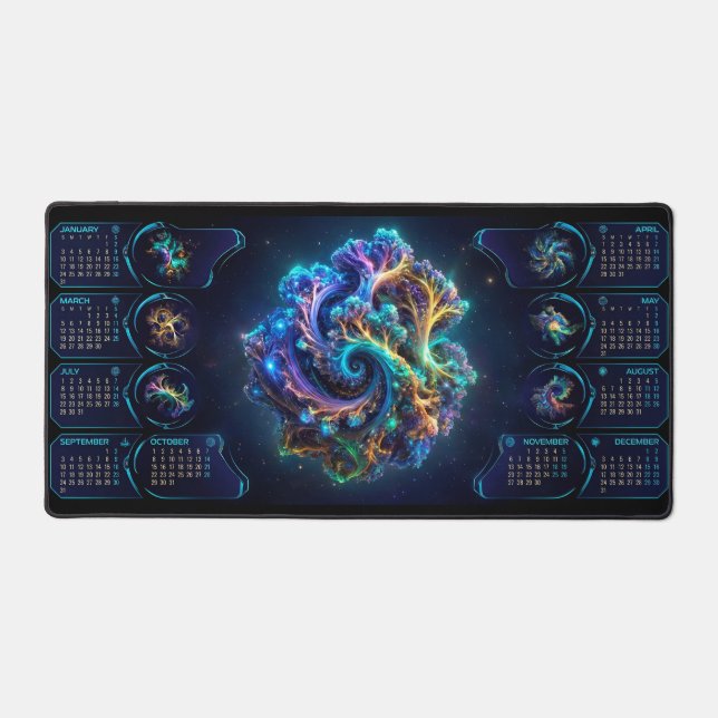 Tapis de bureau d'art fractal Galaxy Space avec ca (Recto)