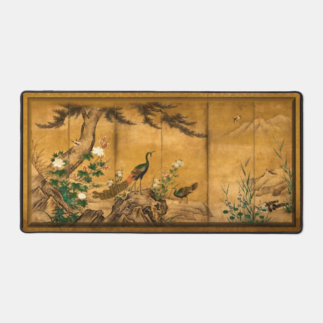 Tapis de bureau d'art japonais vintage pour oiseau (Recto)
