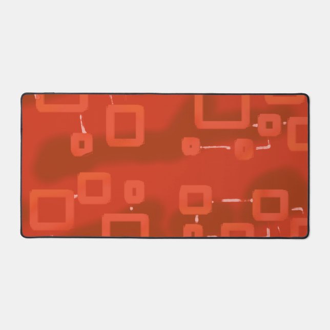Tapis de bureau de Carrés géométriques à pinte rou (Recto)