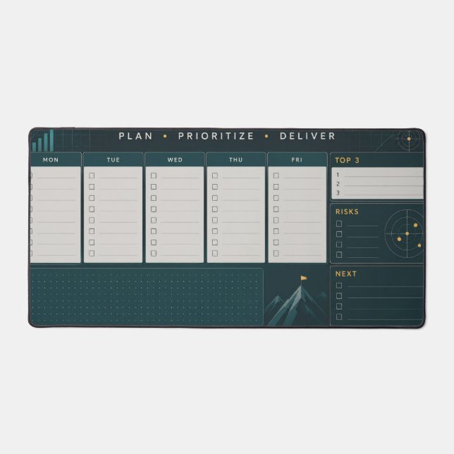 Tapis de bureau de gestion de projet et de risques (Recto)