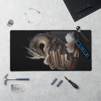 Tapis de bureau de la bibliothèque du dragon de fa