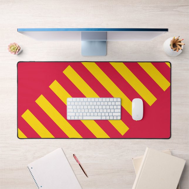 Tapis de bureau diagonal rouge cramoisi et or – Pe (Bureau 1)