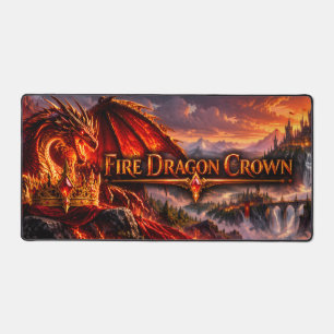 Tapis de bureau Dragon de feu Couronne Fantastique