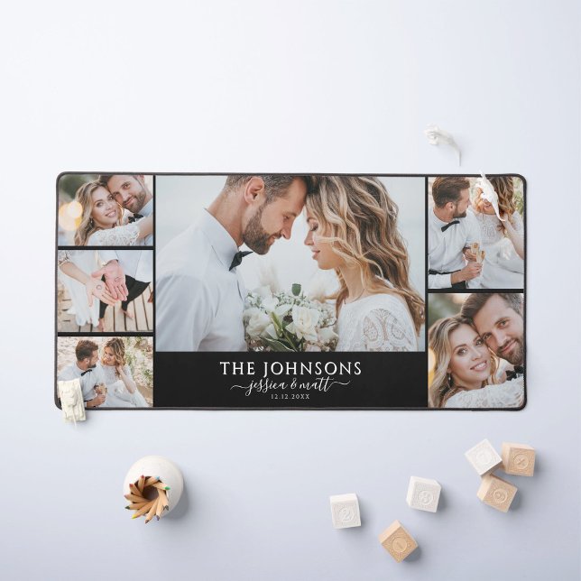 Tapis de bureau en collage de photos de mariage (Créateur téléchargé)