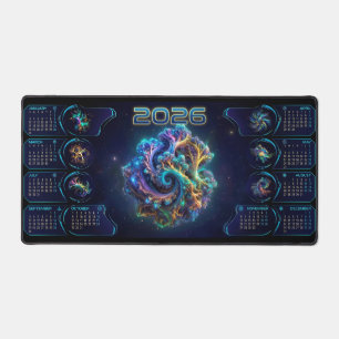 Tapis de bureau en forme d'art fractal de l'espace