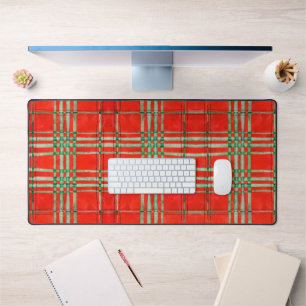 TAPIS DE BUREAU EN TARTAN ROUGE SCOTT