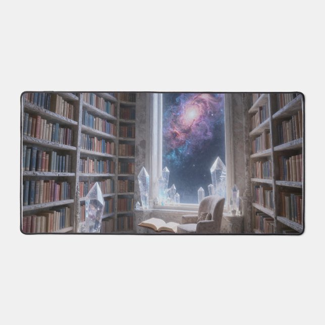 Tapis de bureau esthétique Bibliothèque Cosmique - (Recto)