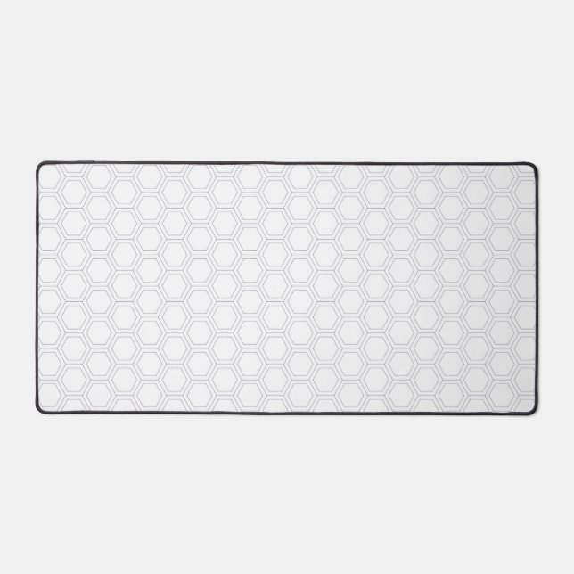 Tapis de bureau esthétique en nid d'abeille blanc (Recto)