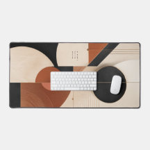 Tapis de bureau esthétique géométrique neutre de l