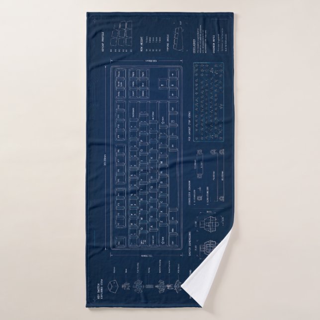 Tapis de bureau étendu avec plan de clavier mécani (Serviette de bain)