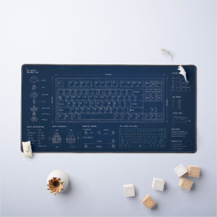 Tapis de bureau étendu avec plan de clavier mécani