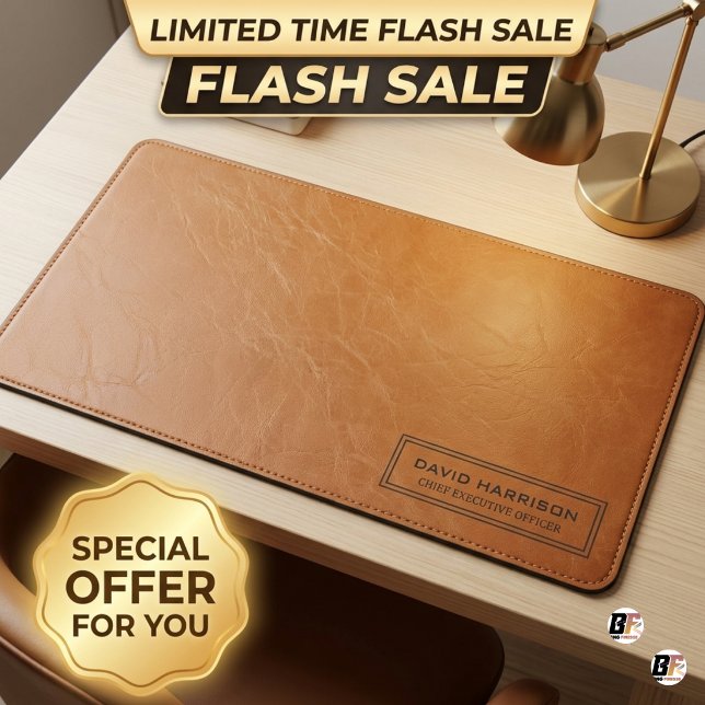 Tapis de bureau exécutif personnalisé en faux cuir (#ordernow)