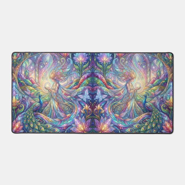 Tapis de bureau fantaisie Paon  (Recto)